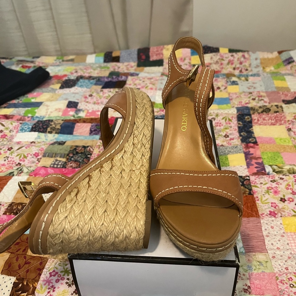 Franco Sarto Brown Wedge Shoes with Classic Design